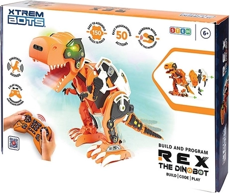 Xtrem Bots robotischer Dinosaurier Rex mit Fernsteuerung (STEM-Bausatz)