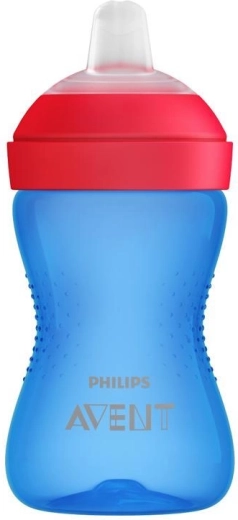 Philips Avent Grippy Becher mit weichem Mundstück 300 ml, blau