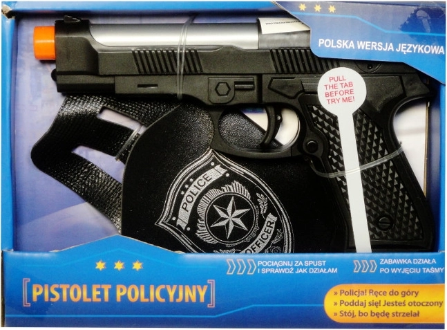 Polizeipistole mit polnischem Sprachmodul und Holster
