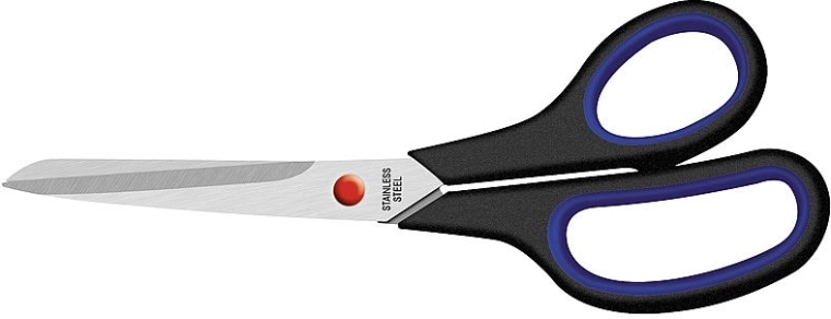 Schere 23 cm mit weichem Griff, schwarz