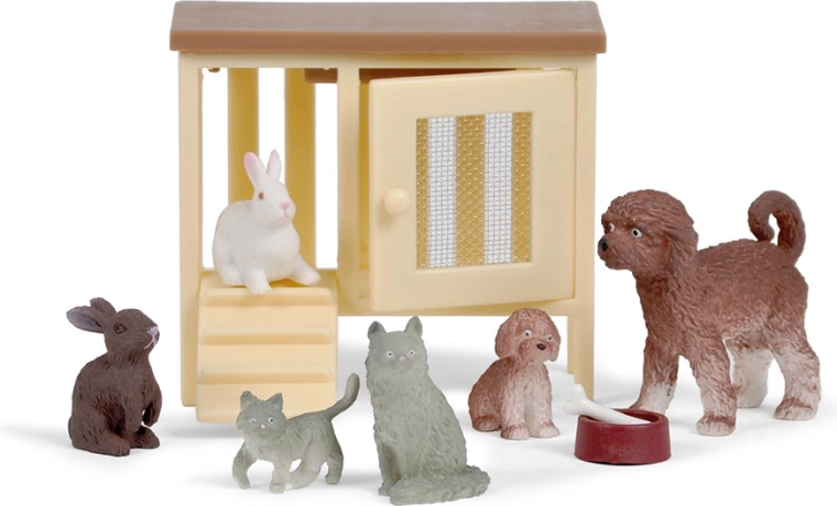 Lundby Haustiere fürs Puppenhaus – Hund, Katze und Kaninchen