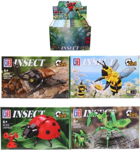 Set aus 20 Kunststoff-Insektenfiguren im Display-Box