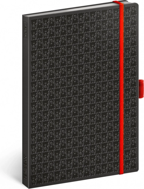 NOTIQUE liniertes Notizbuch TERIBEAR A5, schwarz, 15 × 21 cm