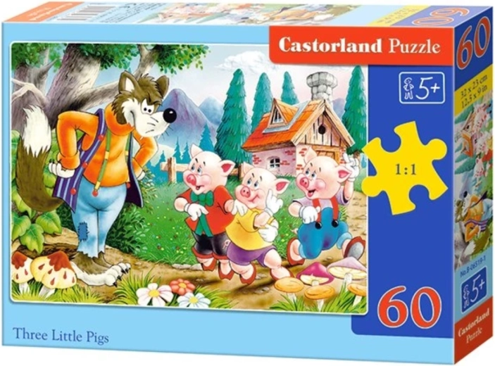 Kinderpuzzle Die drei kleinen Schweinchen, 60 Teile