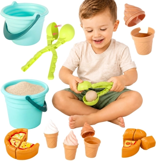 Woopie Sandspielzeug-Set Eisdielenfabrik 2-in-1, 15 Teile