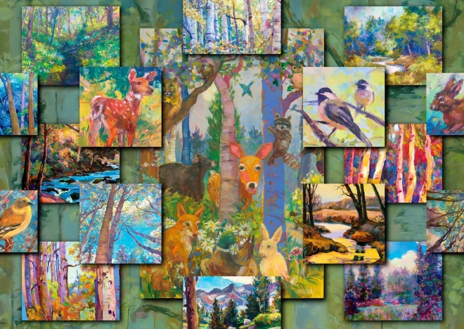 Puzzle Wald Collage 1000 Teile