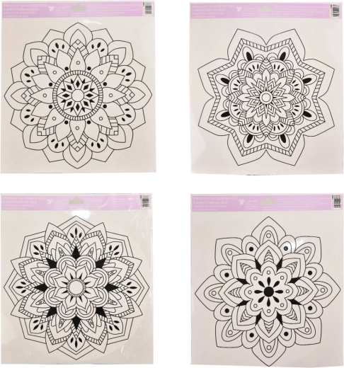 Fensterfolie zum Ausmalen Mandala 30 × 34 cm (4 Varianten)