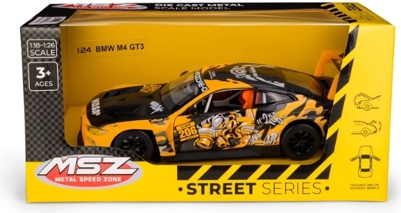 MSZ BMW M4 GT3 with WASA gelbes Automodell 1:24