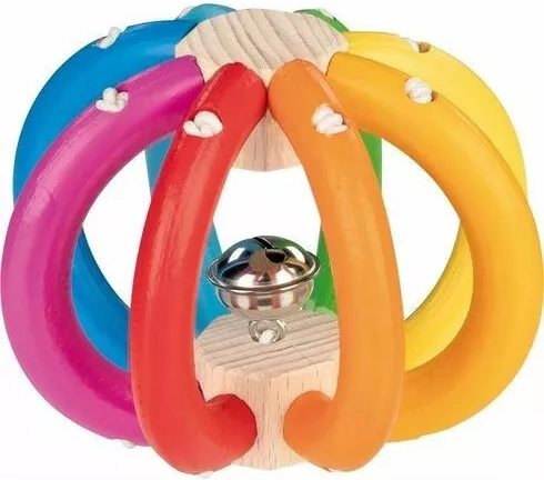 Heimess elastischer Ball Regenbogen mit Glöckchen