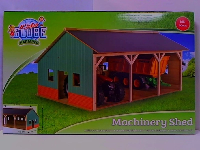 Holzgarage für drei Traktoren 1:16