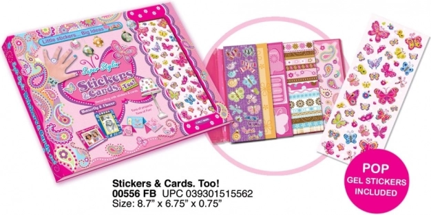 Aufkleber- und Karten-Set Schmetterlinge