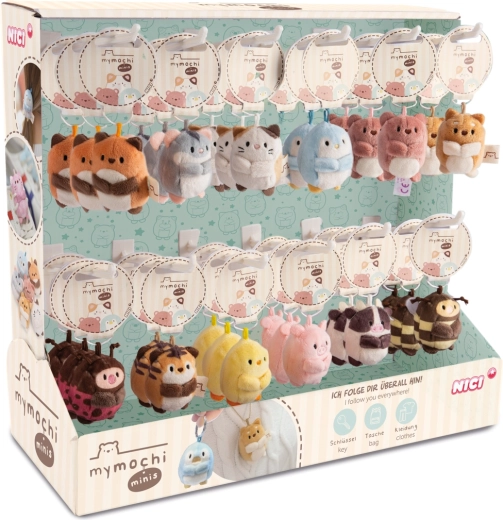 NICI MyMochi Minis Anhänger Serie 1 – Verkaufsdisplay 36 Stk. (5 cm)