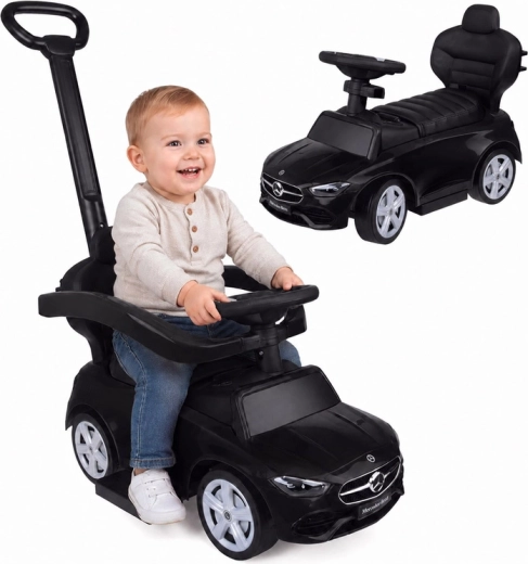 Mercedes-Benz Kinder-Rutschauto mit Schiebestange 2in1 (schwarz)