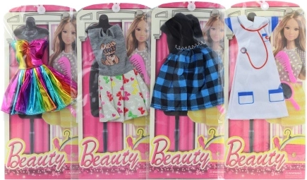 Kleidung mit Accessoires für eine Barbie-Puppe – 1 Stück