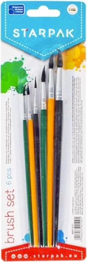 Starpak Set synthetischer Pinsel für Kinder, 6 Stk.