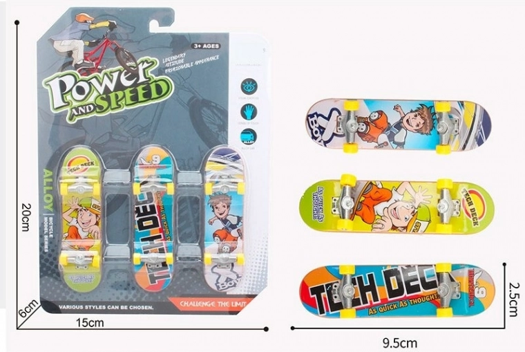 Set aus Mini-Skateboards SPARKYS (3 Stk.)