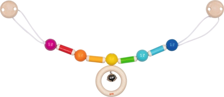 Kinderwagenkette Regenbogen mit Clips – 1 Stück