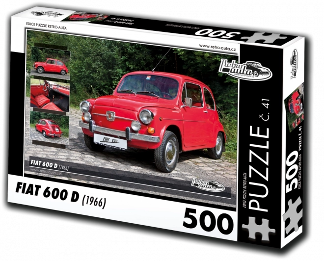 Puzzle Retro Autos Fiat 600 D (1966) 500 Teile