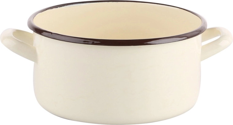 Emaillierter Stieltopf Silesia 2,9 l, 20 cm, cremefarben