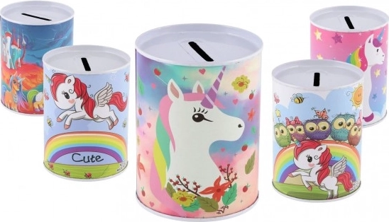 Metallspardose mit Einhornmotiv