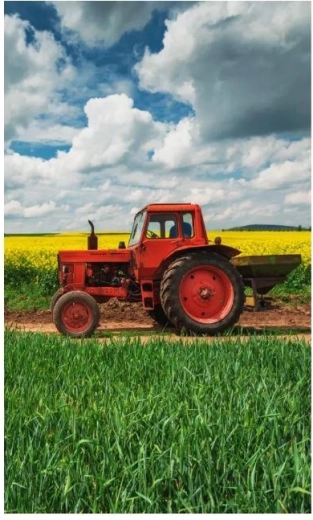 Handtuch mit Traktor-Motiv