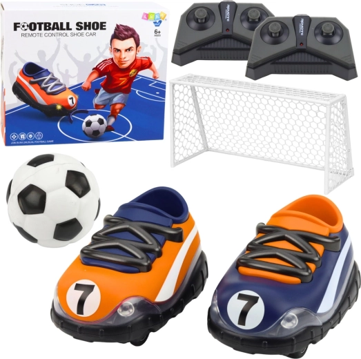 RC-Autos in Form eines Fußballschuhs mit Tor und Ball – Set mit 2 Fahrzeugen