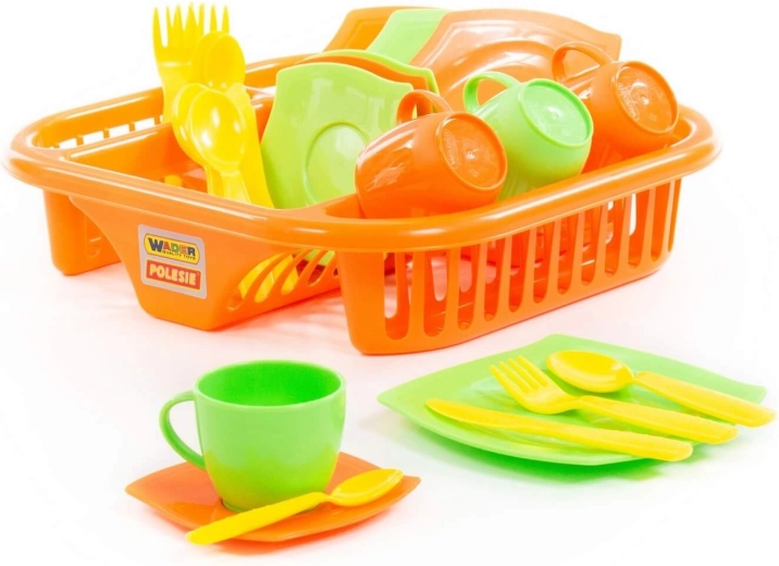 Kinderset Geschirr mit Abtropfgestell