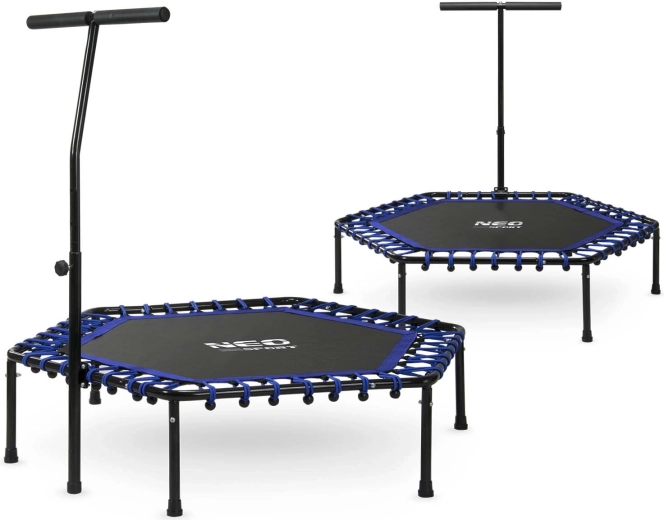 Fitness-Trampolin Neo-Sport mit Haltegriff 127 cm sechseckig blau