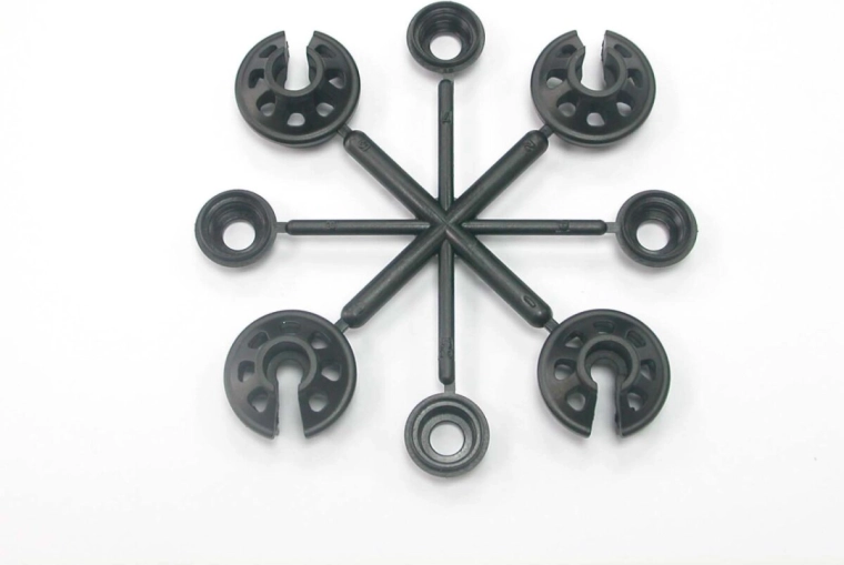 Hinteres Stoßdämpfergehäuse 16 mm X2 mit 4 Stoßdämpferkappen HN