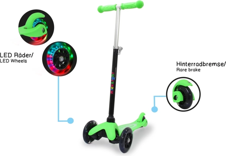 Jamara KickLight Kinderroller grün