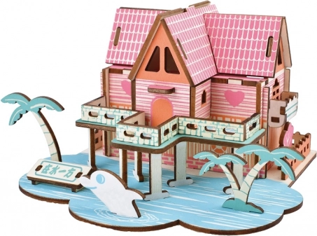 Woodcraft Holz-3D-Puzzle Sommerhaus
