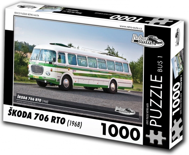 Puzzle RETRO-AUTA: Bus ŠKODA 706 RTO (1968) – 1000 Teile