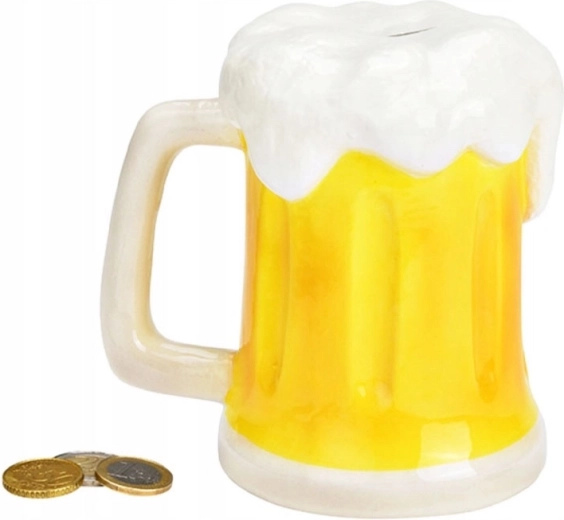 Porzellanspardose in Form eines Bierkrugs
