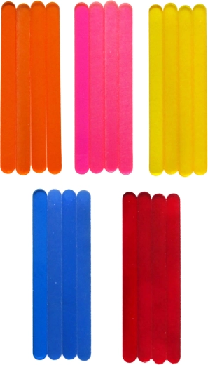 Holzstäbchen für Eis am Stiel, 20 Stk., Mix aus 5 Farben, 11,5 × 1 cm