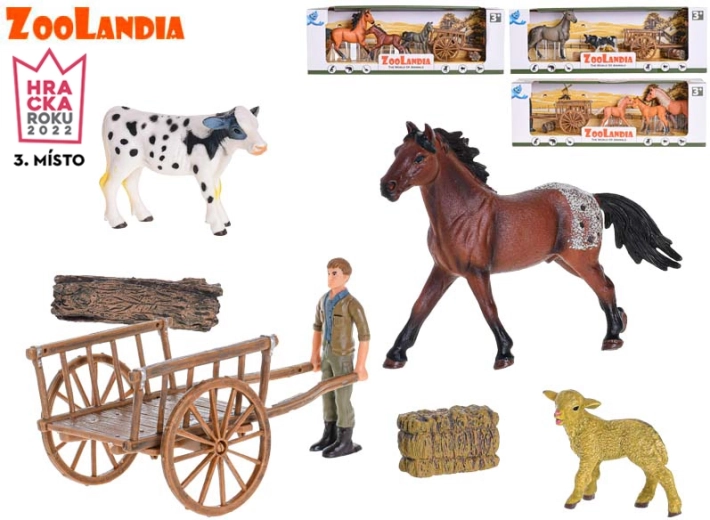 Zoolandia Pferd mit Zubehör – realistische Figur für den Kinderbauernhof