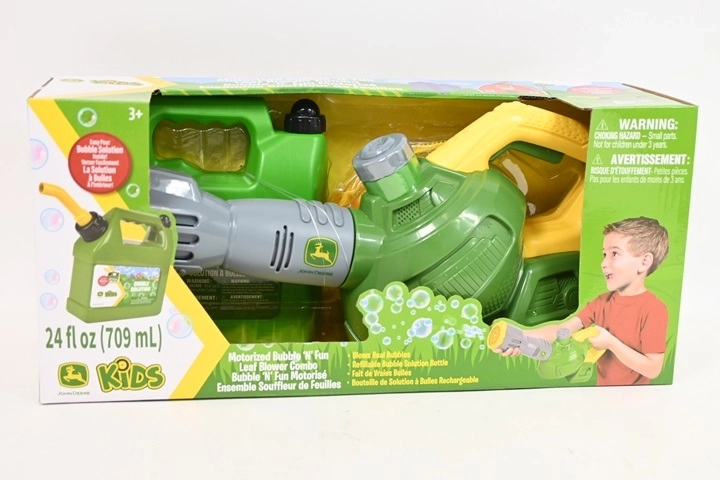 TOMY John Deere Kinder-Laubbläser mit Seifenblasenfunktion