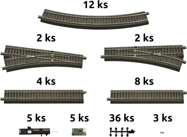 Roco geoLINE Gleisset mit Bettung und Zubehör für digitale Startsets