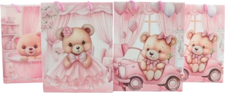 Geschenktüte mit Mädchenbärchen-Motiv