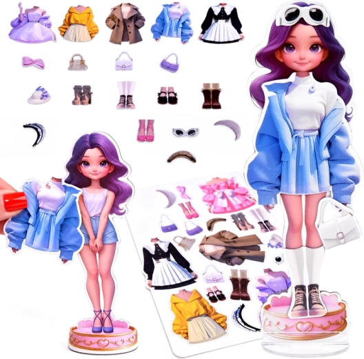 Magnetisches Ankleideset Modedoll – 1 Stück