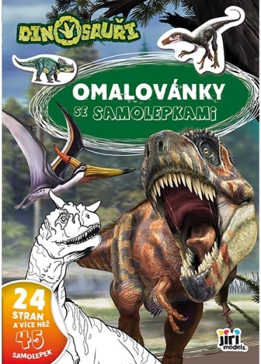 Malbuch A4 mit Aufklebern – Dinosaurier
