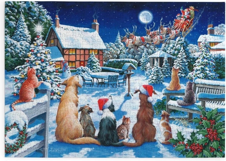 Puzzle Santas Pfoten mit 500 extra großen Teilen