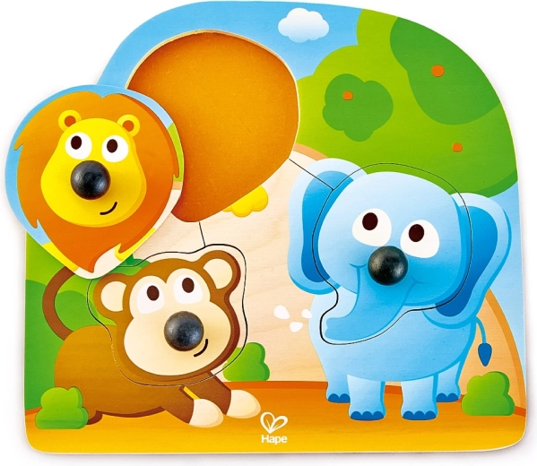 Steckpuzzle mit Griffen – wilde Tiere