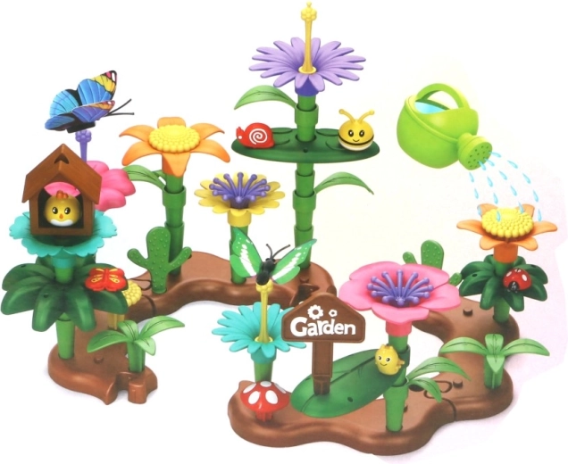 Kreativ-Bauset Fröhlicher Garten mit Tieren hinter dem Zaun (75 Teile)