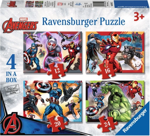 RAVENSBURGER Puzzle Avengers: Die mächtigsten Helden der Erde 4-in-1 (12, 16, 20, 24 Teile)