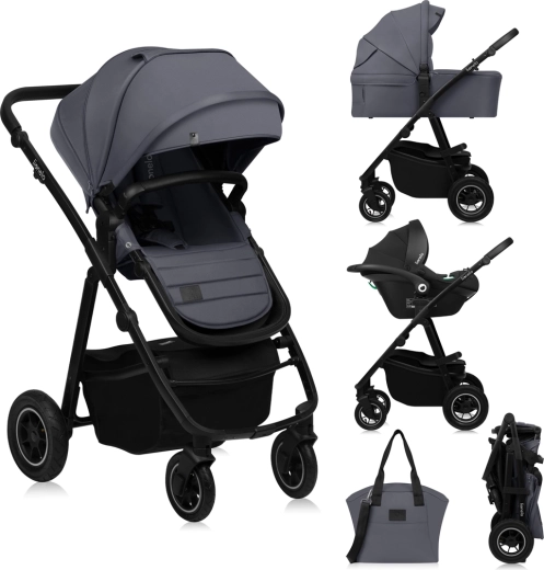 Lionelo Amber Plus 3-in-1 Kombikinderwagen Grey Graphite