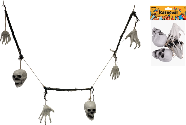 Halloween-Girlande aus Knochen 180 cm - 1 Stück