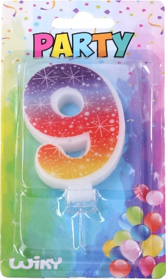 Partykerze Nummer 9 Sterne