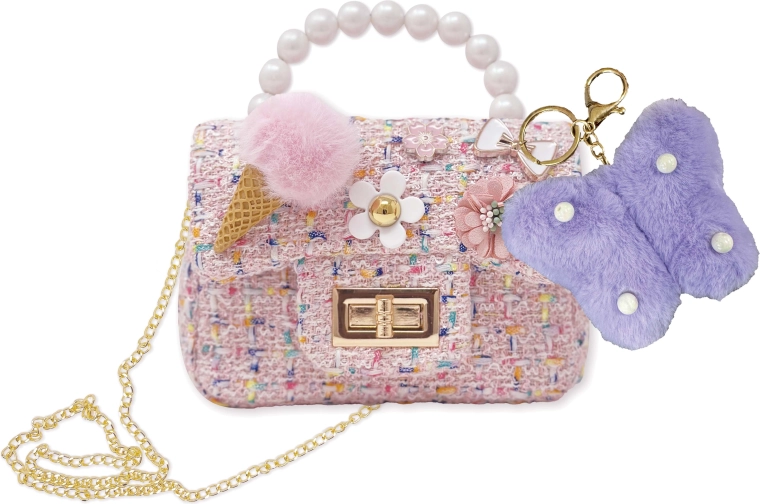 Mini-Handtasche mit Schlüsselanhänger Schmetterling