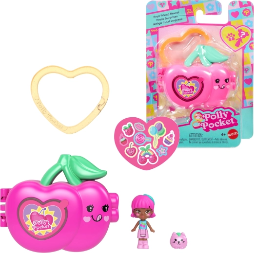 Polly Pocket fruchtiges Kompaktset Kirsche mit Figuren und Zubehör