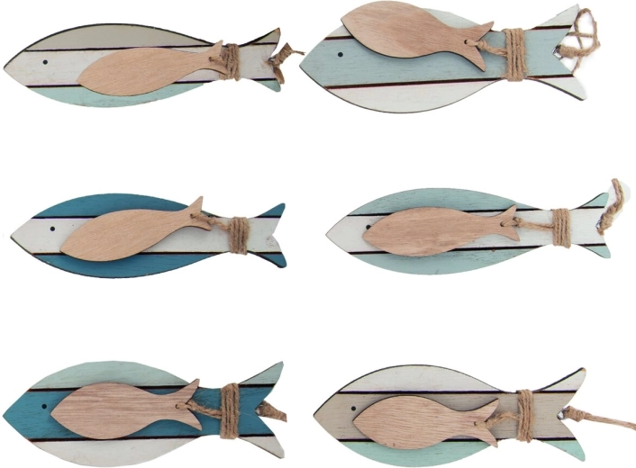 Hängende Holzdekoration Fisch SEA 15 cm